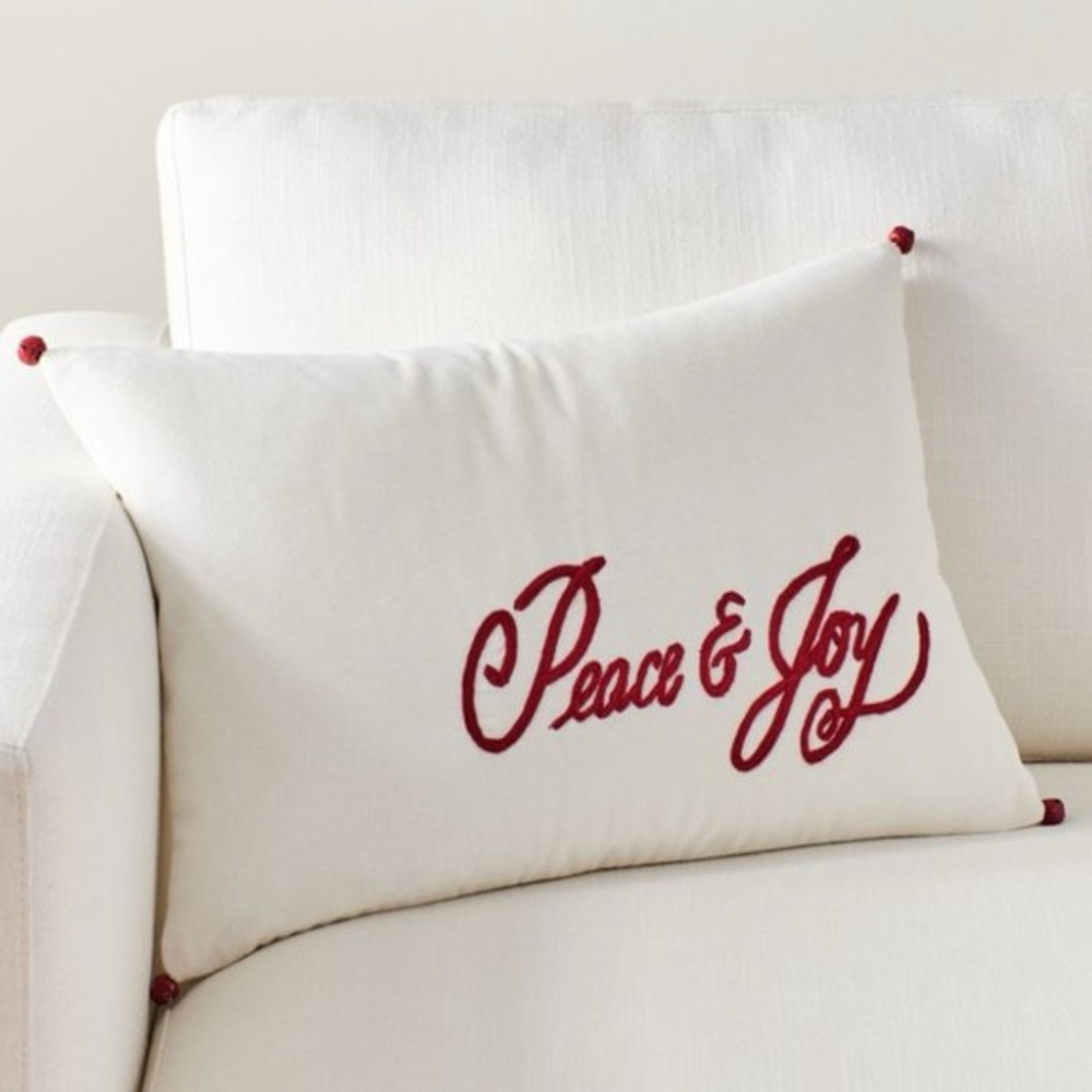 NWT Pottery Barn Peace & Joy Holiday Pillow